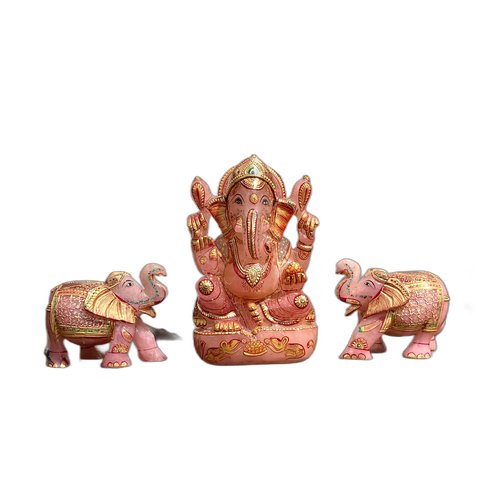 Ganesha with Elephant Statue Set