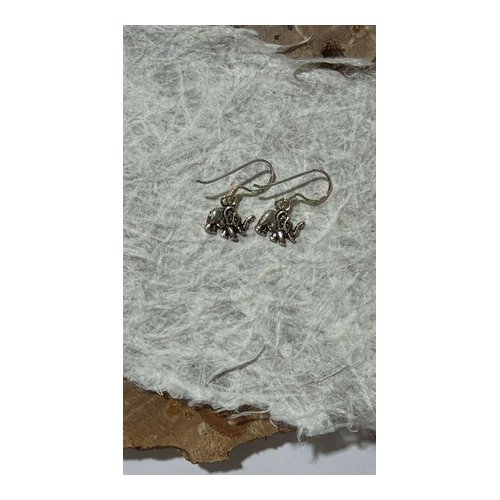 Silver Elephant Earrings