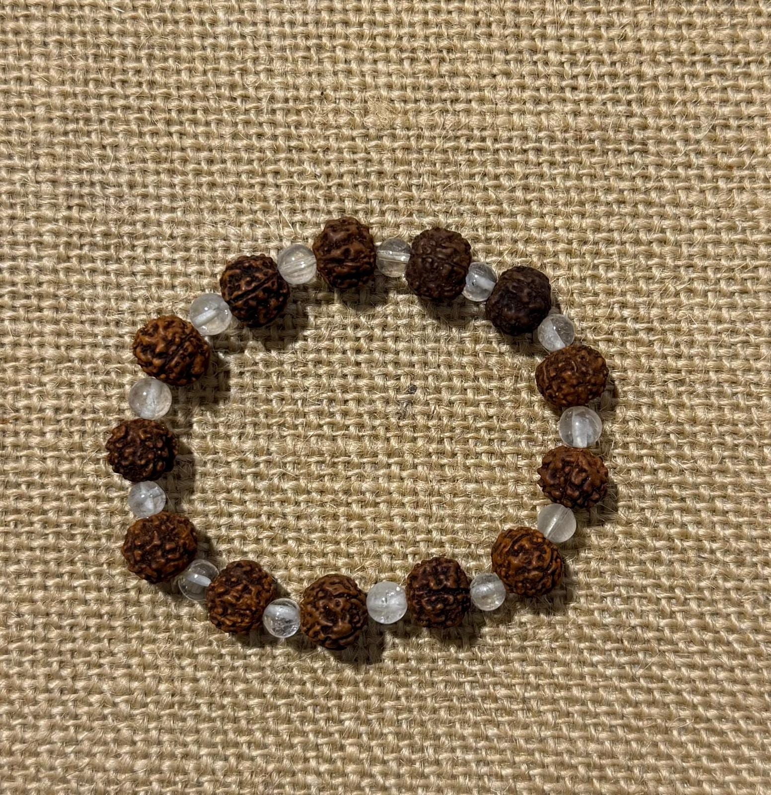 Rudraksha with Clear Quartz Bracelet