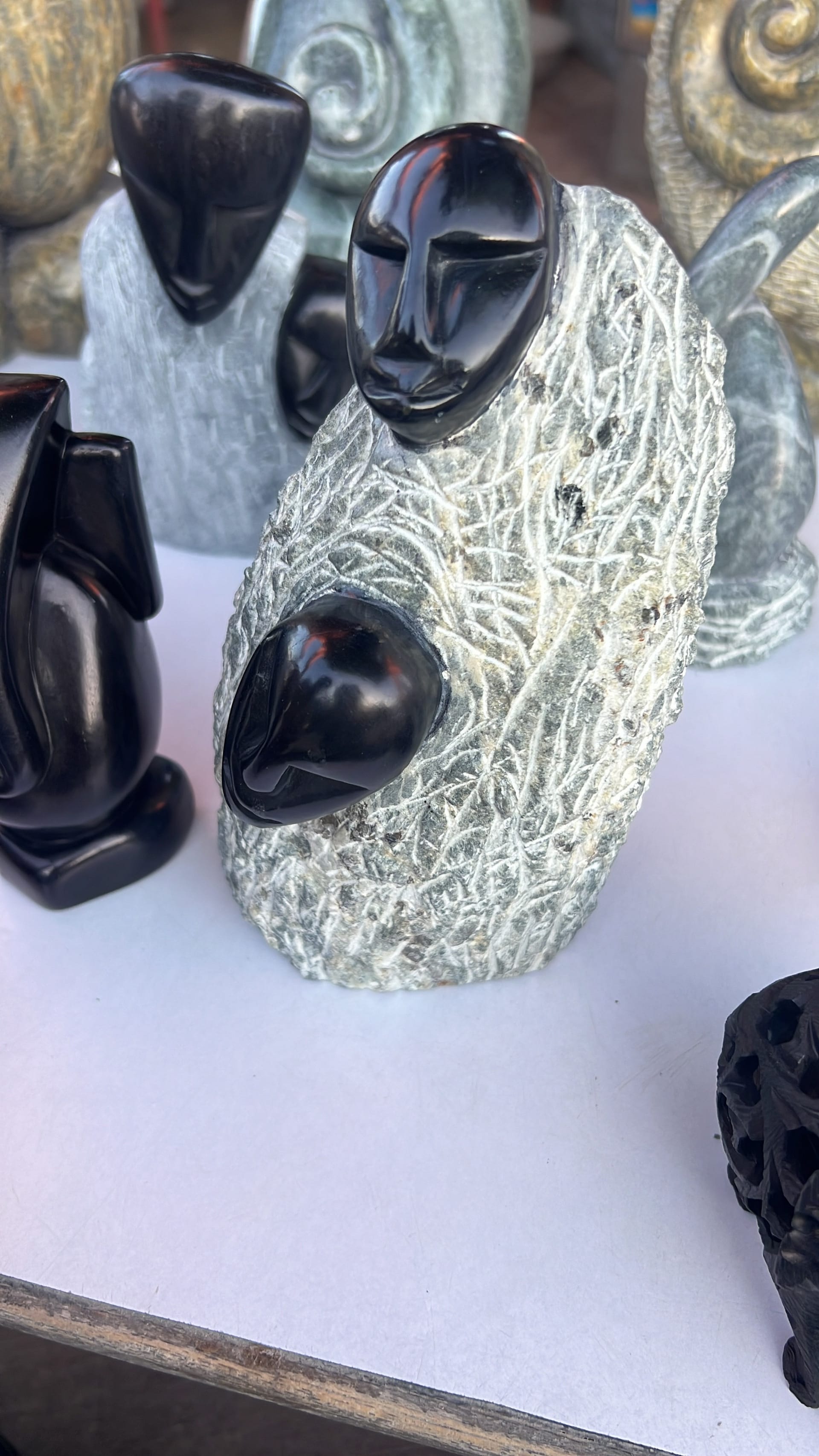 Hand-carved stone sculptures from India