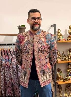 Man in Patterned Jacket
