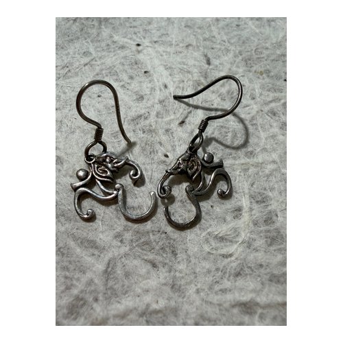 Octopus Tentacle Silver Earrings