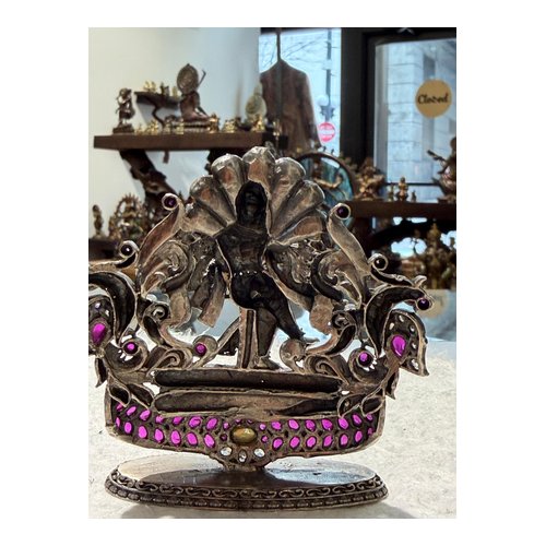 Peacock Headdress Deity Statue