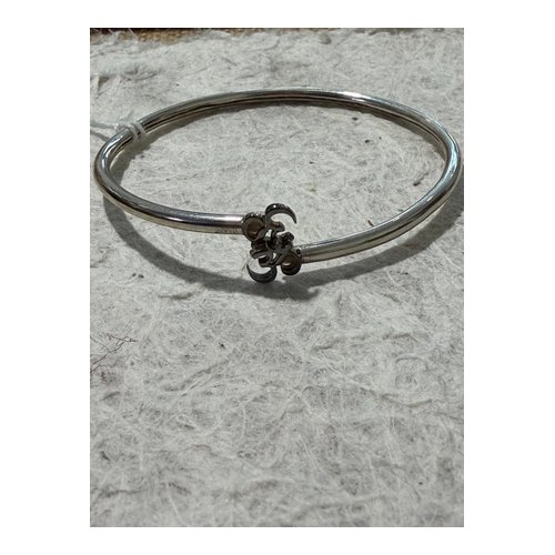 Silver Floral Bangle Bracelet