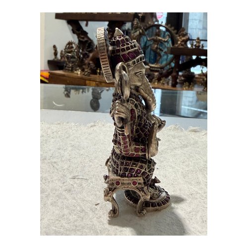 Silver Ganesha Brass Statue