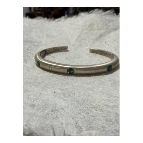 Silver Gemstone Cuff Bracelet
