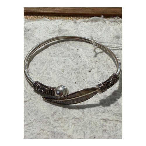 Silver Spiritual Bangle Bracelet