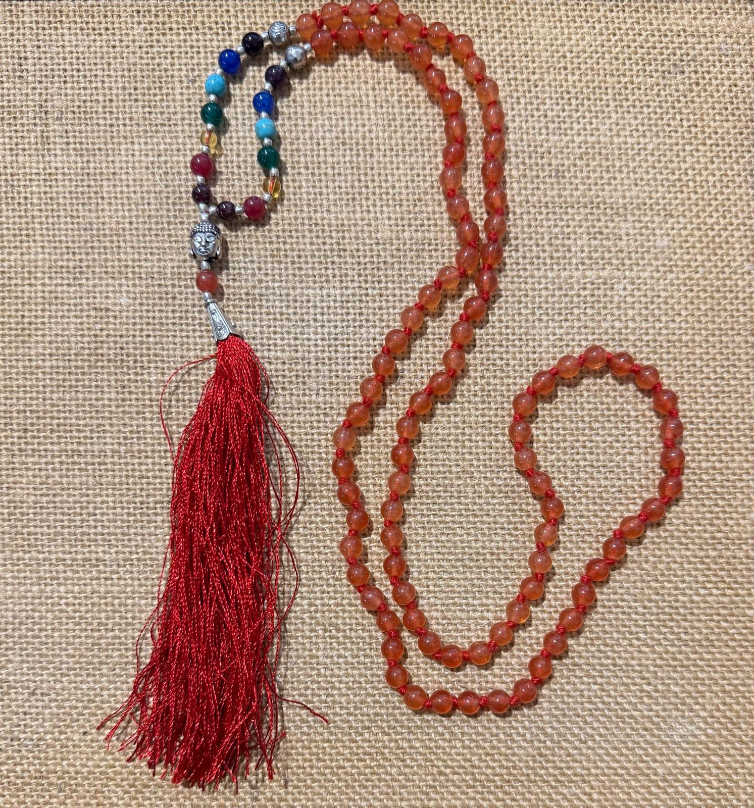 Orange Agate Japamala