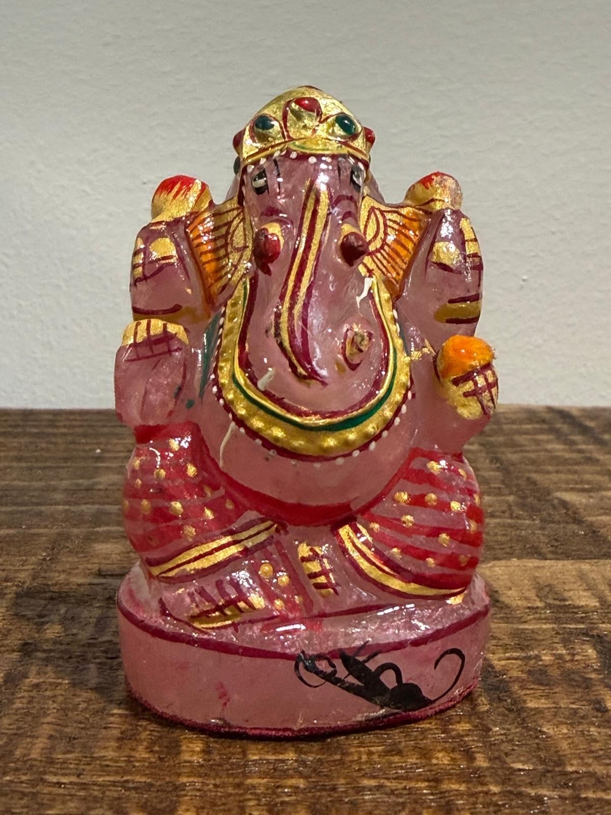 Pink Ganesha Stone Statue