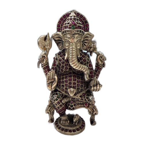 Ganesha Statue with Gemstones