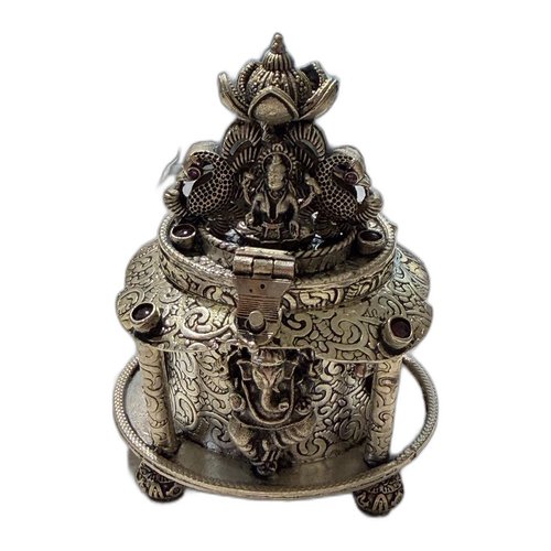 Lakshmi Ganesha Silver Incense Burner