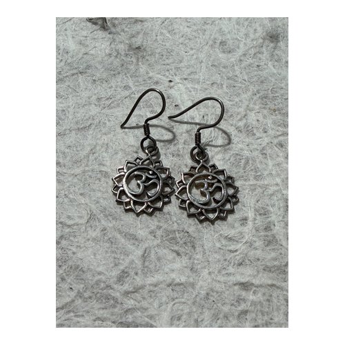 Om Lotus Flower Earrings