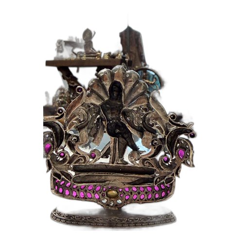 Oxidized Silver Peacock Statue