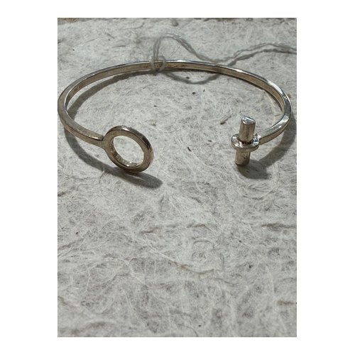 Silver Cross Bangle Bracelet