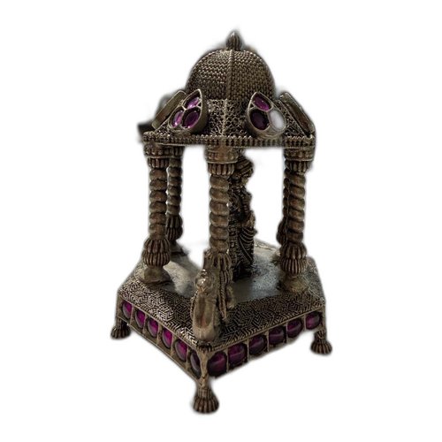 Silver Deity Shrine with Amethyst