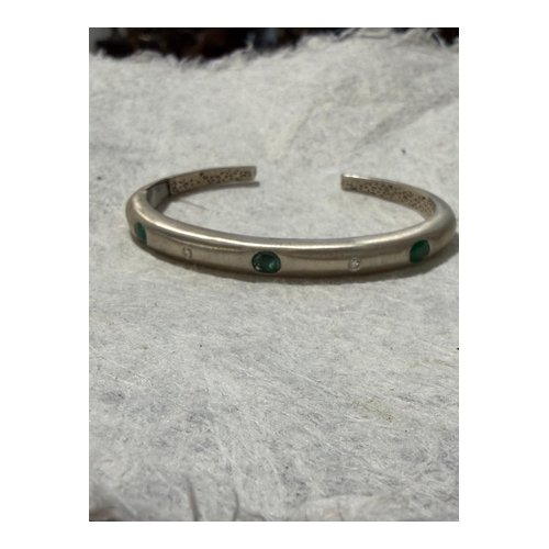 Silver Emerald Cuff Bracelet