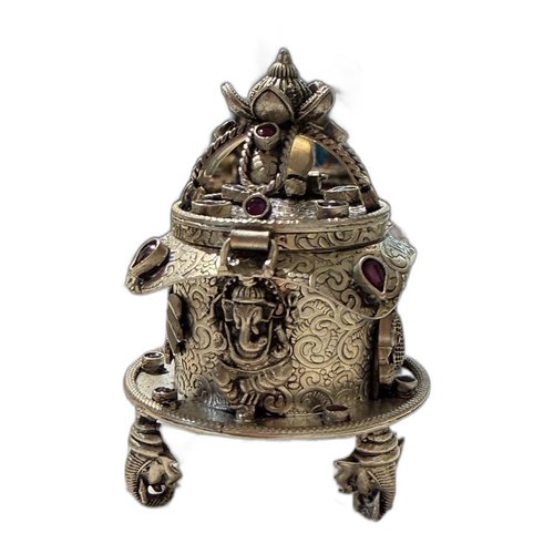 Silver Ganesh Incense Burner