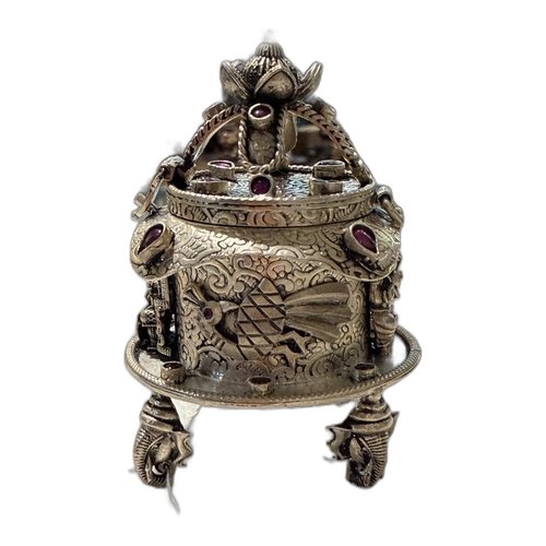 Silver Lotus Incense Burner