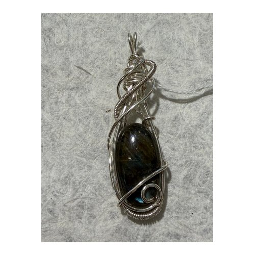 Wire Wrapped Black Tourmaline Pendant
