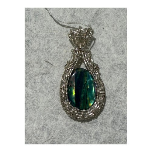 Wire Wrapped Green Tourmaline Pendant
